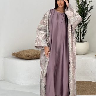 abaya 3 pieces en brocart